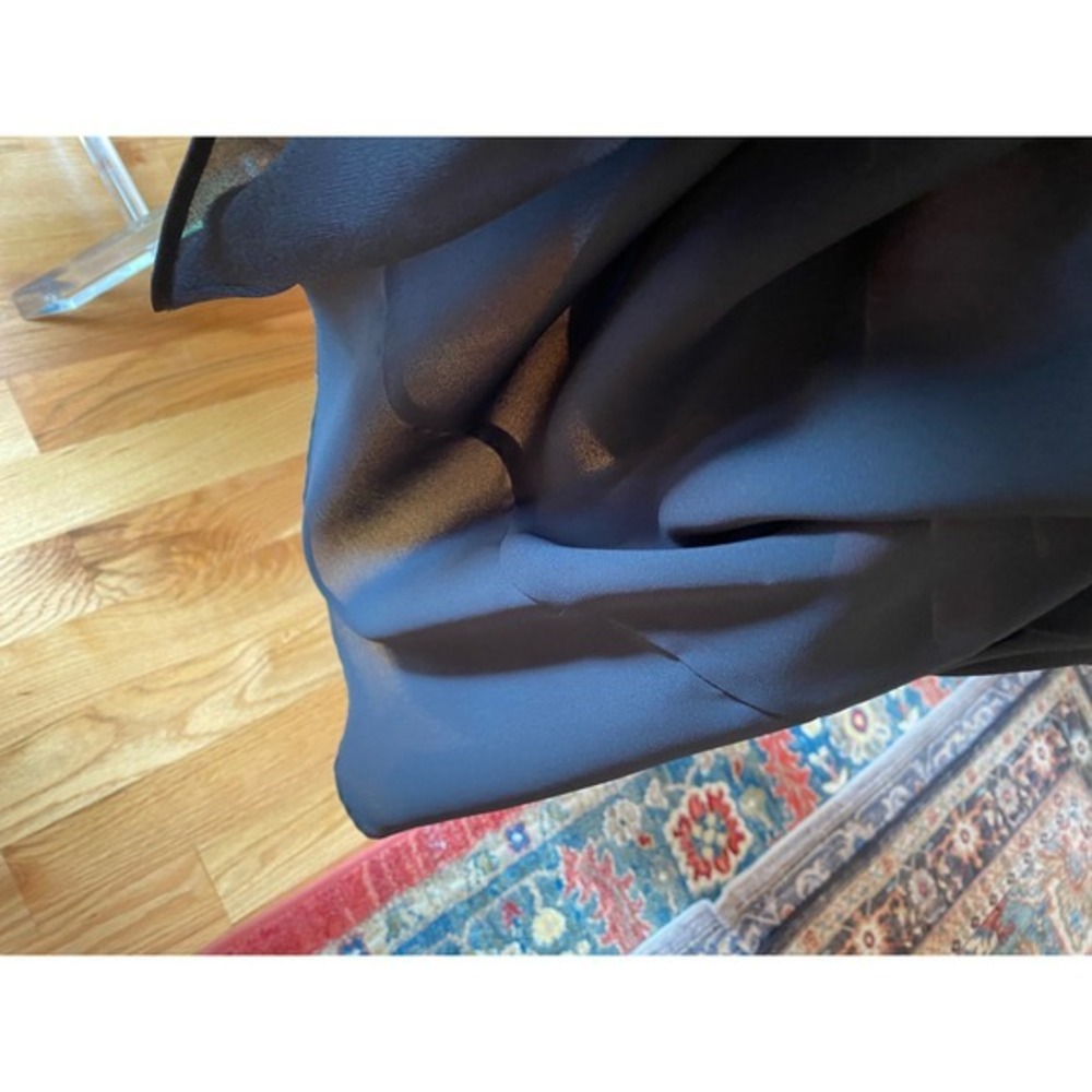 Alyn Paige Vintage Black Chiffon Maxi Dress‎ V-Back Ruffle Hem Size 5/6 - Picture 5 of 12